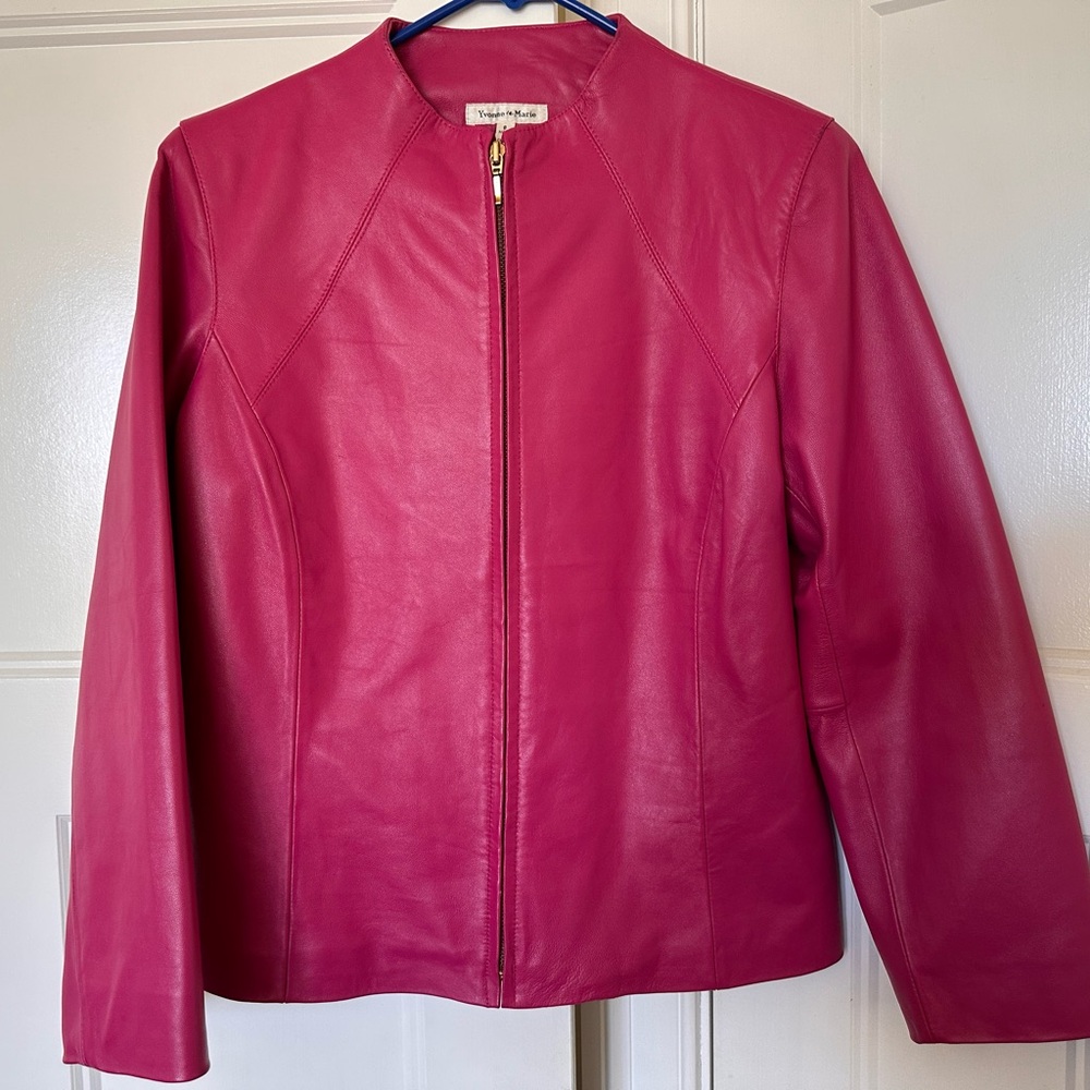 Women's Pink Leather Jacket